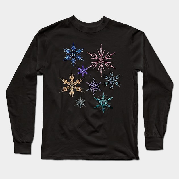 Sparkling snowflakes Long Sleeve T-Shirt by RoseAesthetic